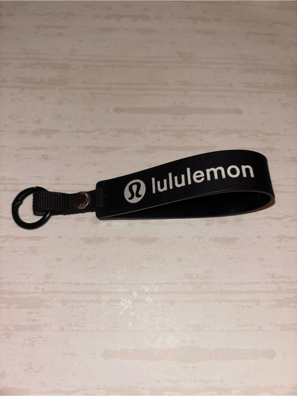 lululemon Black Logo Wrist Key Holder